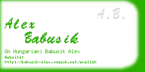 alex babusik business card